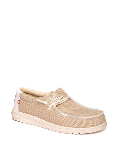 beige braided wally sneaker HEY DUDE | 40003WALLY BRAIDED-1LB